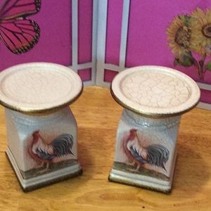 Candle/plant stand. Chicken design.